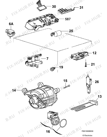 Взрыв-схема стиральной машины Electrolux EWT136450W - Схема узла Electrical equipment 268